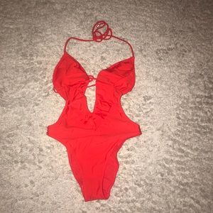 Sexy red bathing suit